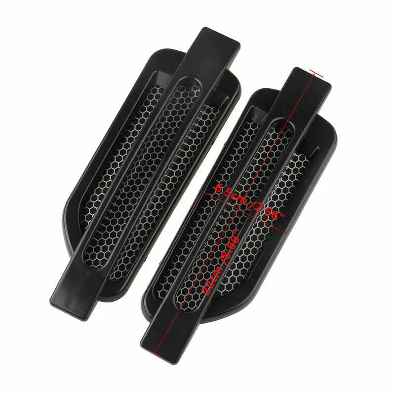 Cubierta de ventilación de flujo de aire lateral del automóvil pegatina guardabarros rejilla de admisión decoración universal Foto 3 de 4