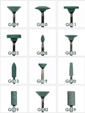 100 Pcs Dental Lab Quality Green Mounted Stones 