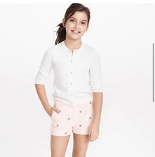 jcrew girls crewcuts critter shorts, size 10, pink ladybug Print