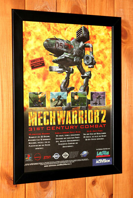1997 MechWarrior 2 31st Century Combat Sega Saturn PS1 Promo Poster / Ad Framed