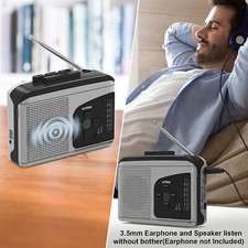 Portable AM/FM Cassette Speaker Player Tape Player USB Powered Walkman Stereo