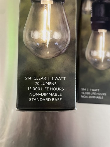 2 Pack - Feit Electric S14-1W 2200K 50 Lumens S14 String LED Bulb 8 BULBS TOTAL - Picture 2 of 2