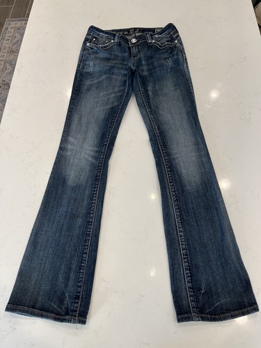 Grace in LA Size 9 Boot Cut Stretch Jeans Bling Pockets (29Wx33L Actual) - Picture 2 of 19