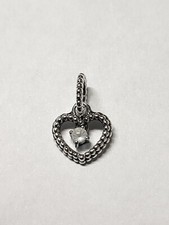 AUTHENTIC PANDORA APRIL MILKY WHITE BEADED HEART DANGLE CHARM 798854C04
