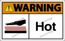 Catering trailer Sticker Warning Hot Surface shop cafe restaurant cooker decal