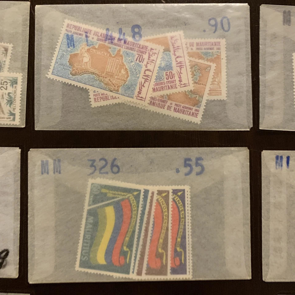 LOTE DE SELLOS DE MAURITANIA COMO NUEVOS MNH EN SOBREIMPRESIONES DE CRISTAL, JUEGOS, JUEGOS CORTOS Y MÁS Foto 3 de 4