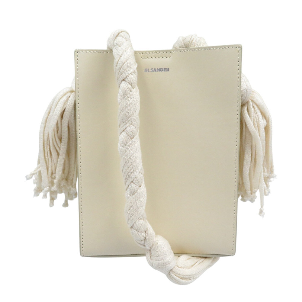 AUTHENTIC JIL SANDER Tangle SM Shoulder Bag White Leather 1439 | eBay