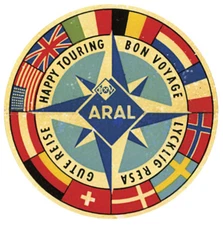 STICKER ARAL BON VOYAGE HAPPY TOURING GUTE REISE 9cm AUTOCOLLANT AA213