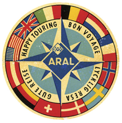 STICKER ARAL BON VOYAGE HAPPY TOURING BON REISE 9cm STICKER AA213