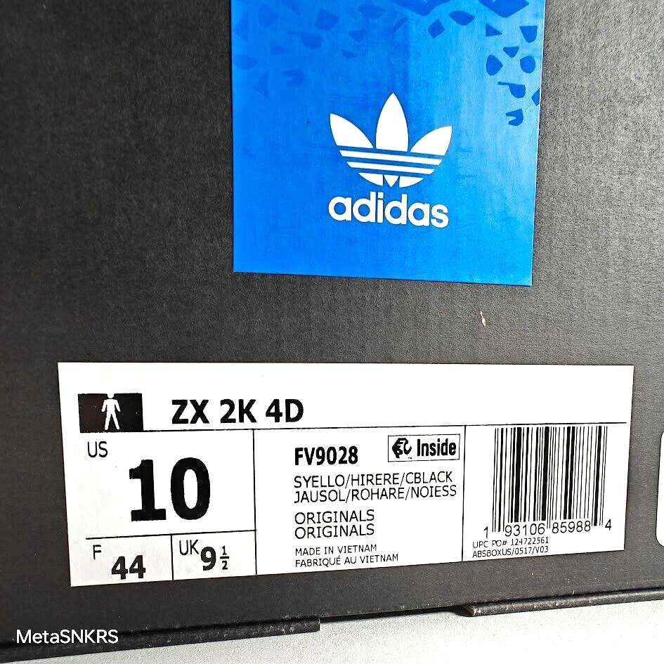 【バイイー】 Adidas US 10 Men's Yellow/Red/Black Rare 3D Retro Runnning ZX 2K