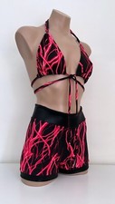 Schminke   lightning thunder UV festival set bikini triangle top with hot-pants