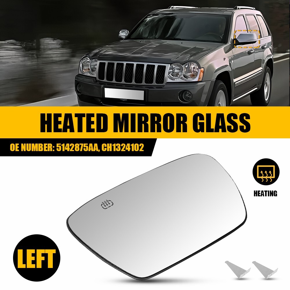 Fit 2005-2010 Jeep Grand Cherokee Left Driver Side Rear View Heated Mirror Glass