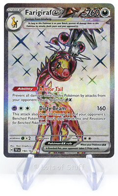 Pokemon Farigiraf ex Ultra Rare Full Art Holo Temporal Forces 2024