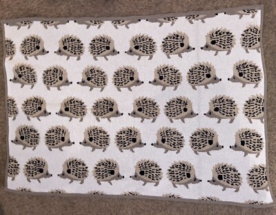 In2Green Beige Hedgehog Cotton Knit Baby Blanket Eco Luxury In 2 Green TW1
