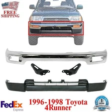 Front Bumper Chrome + Lower Valance + Brackets For 1996-1998 Toyota 4Runner