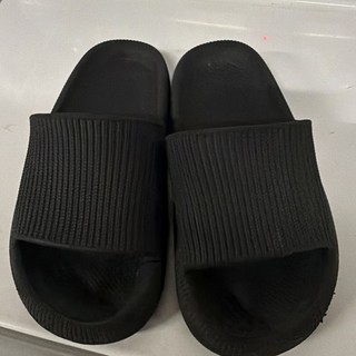 Sandalias informales lisas sin cordones negras para hombre talla 11 11 5 diapositivas en la nube