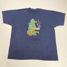 Vtg 90s Florida Gators Gator Force Mens Shirt L Navy Football Sports College