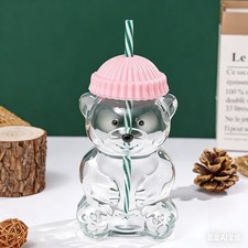 2026 Glass Bear Cold Cup with The Straw 20 oz Mug Jar Coffee Cup