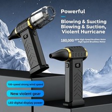 High RPM Handheld Turbo Blower Vacuum 2in1 Rechargeable Duster 100 Speed outdoor