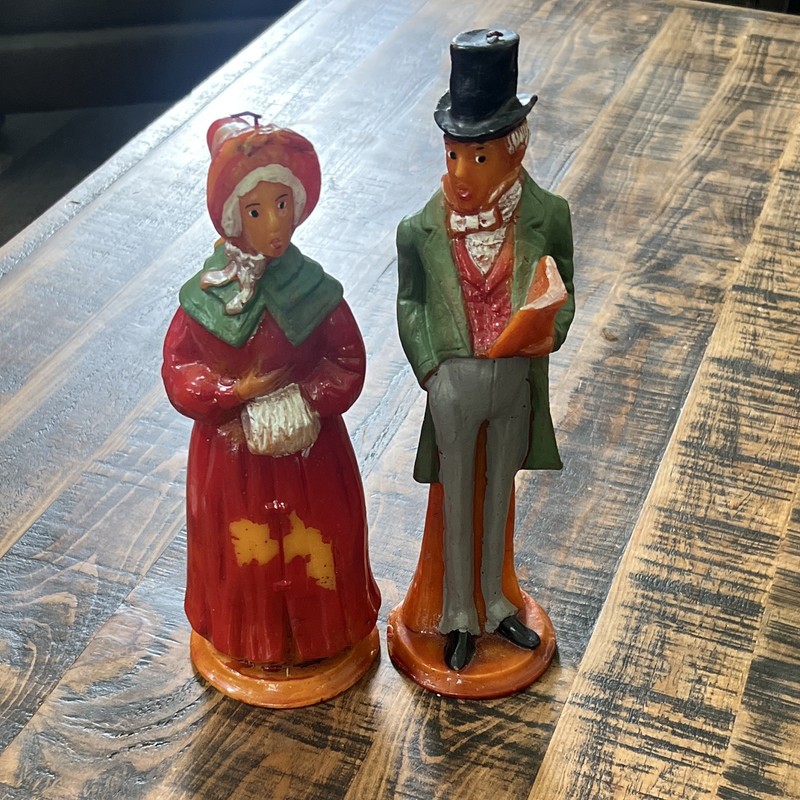 Hand Painted wax candle  Couple Figurines Set of 2, Multicolor People Theme