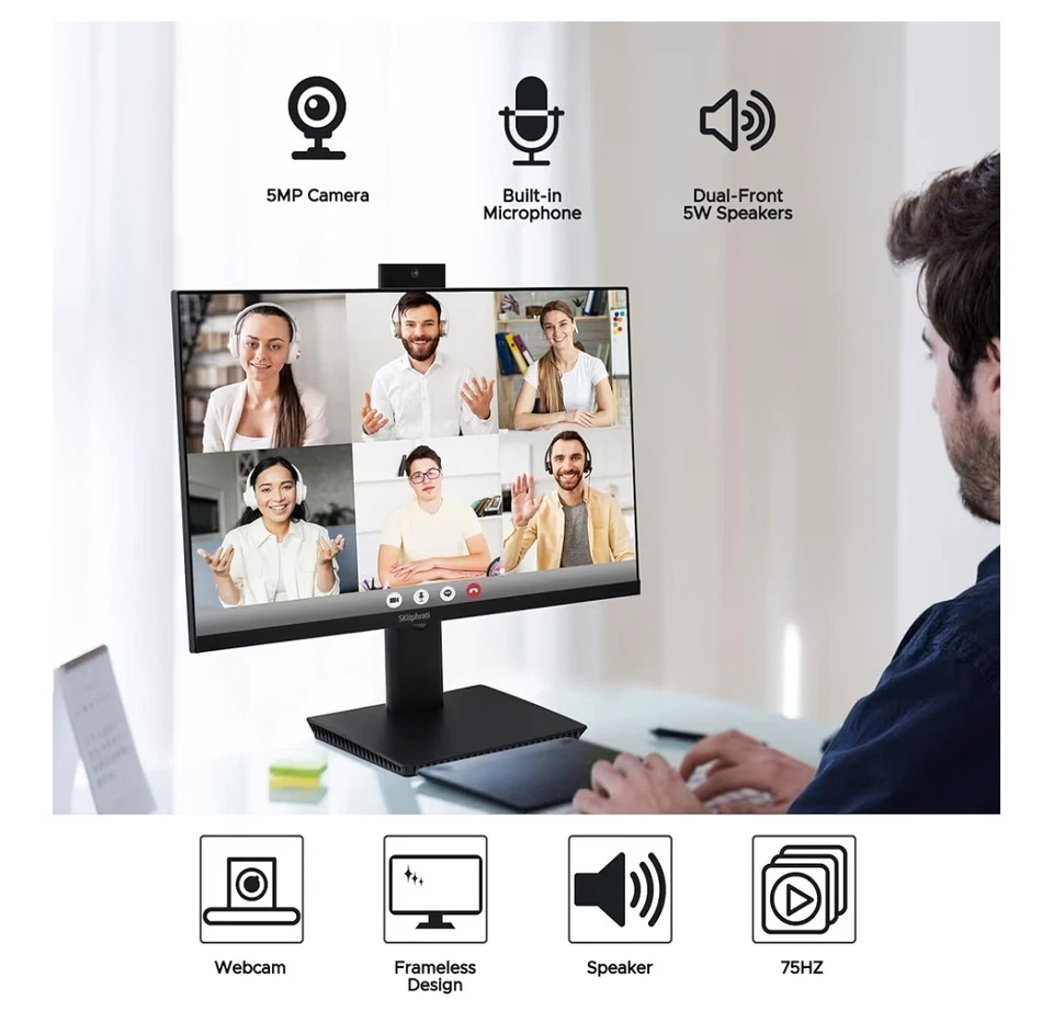 27'' Business Webcam Monitor, 1080P IPS 120HZ, Video Conference Monitor -... - Image 2 of 4