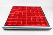 64 Red Plastic Tool Chest Organizer 3 x 3 x 2 Inch Deep (actual depth 1-3/4) Bin