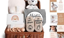 Baby Shower Gifts, Baby Gifts for Girls Boys, Rattan Baby Gifts Neutral White 