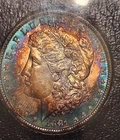 1881-O Morgan Silver Dollar, Paramount Holder, Beautiful Rainbow Toning!!!