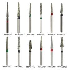 Dental Diamond Burs FG Round End Taper Super Coarse Fine Grit High Speed 856 850