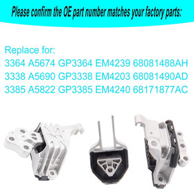 4PC Engine & Trans Mounts 2013-2016 Dodge Dart 2.0L 2.4L