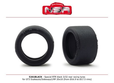 NSR - SPECIAL RTR SLICK 3/32 REAR FOR GT3 SCALEAUTO/SIDEWAYS/LMP 20X10 RACING TY
