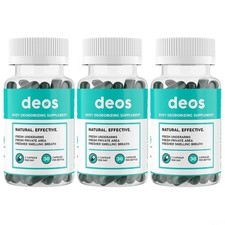 3-Pack DEOS Internal Deodorant Full Body Odor Control 90 Capsules Total