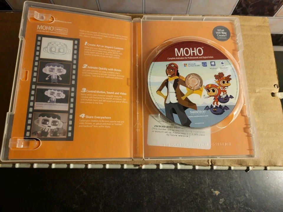 Smith Micro Moho Debut 12 Full Version Win/Mac Cdrom Rare Animation Software HTF - Image 3 of 4