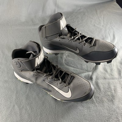 Nike Haurache Baseball Rubber Cleats Men Size 13 Gray/White 6 inch Boot