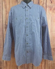 Orvis Mens Active Fit Blue Check Button Down Shirt XL NWOT