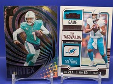 Tua Tagovailoa 2 Card 2023 Panini Donruss Vortex #VOR-7 + Contenders Red Foil 64