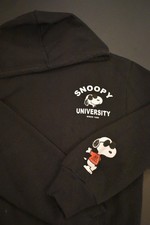 Snoopy Long Sleeve Majored in Cool Black Hoodie Unisex Size Medium