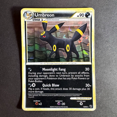 Pokemon Umbreon 10/90 Cracked Ice Holo HGSS Undaunted Rare