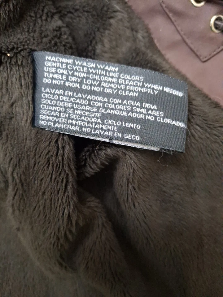 Resistente a la intemperie para mujer marrón S/CH forrado con capucha Foto 3 de 4