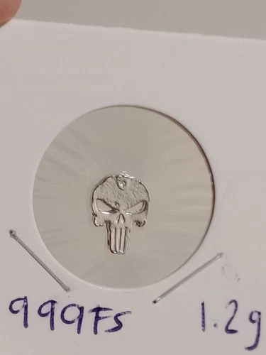 Punisher .999 Fine Silver Hand Pour Micro Pour 1.2 Grams Solid +COA