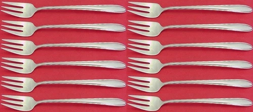 Silver Flutes by Towle Sterling Silver Cocktail Fork Set of 12 pcs 5 3/4"