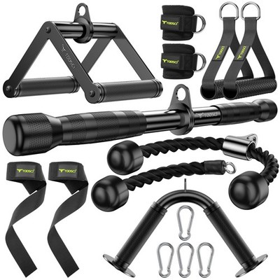 Cable Attachments for Gym, LAT Pulldown & Cable Machine Attachment Set: V-Sha...