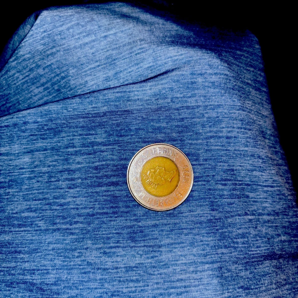 Moneda bimetálica canadiense de 2 dólares 1996 reina Isabel II oso polar D.G. Regina Foto 3 de 4