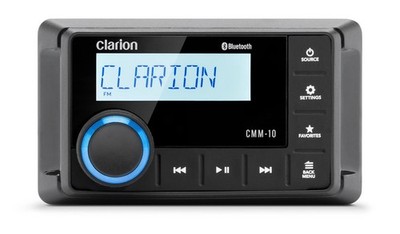 Clarion CMM10 Ultra-Compact Marine Source Unit With Lcd Display