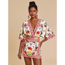 Travachic Woven Printed Sleeveless Loose Romp...