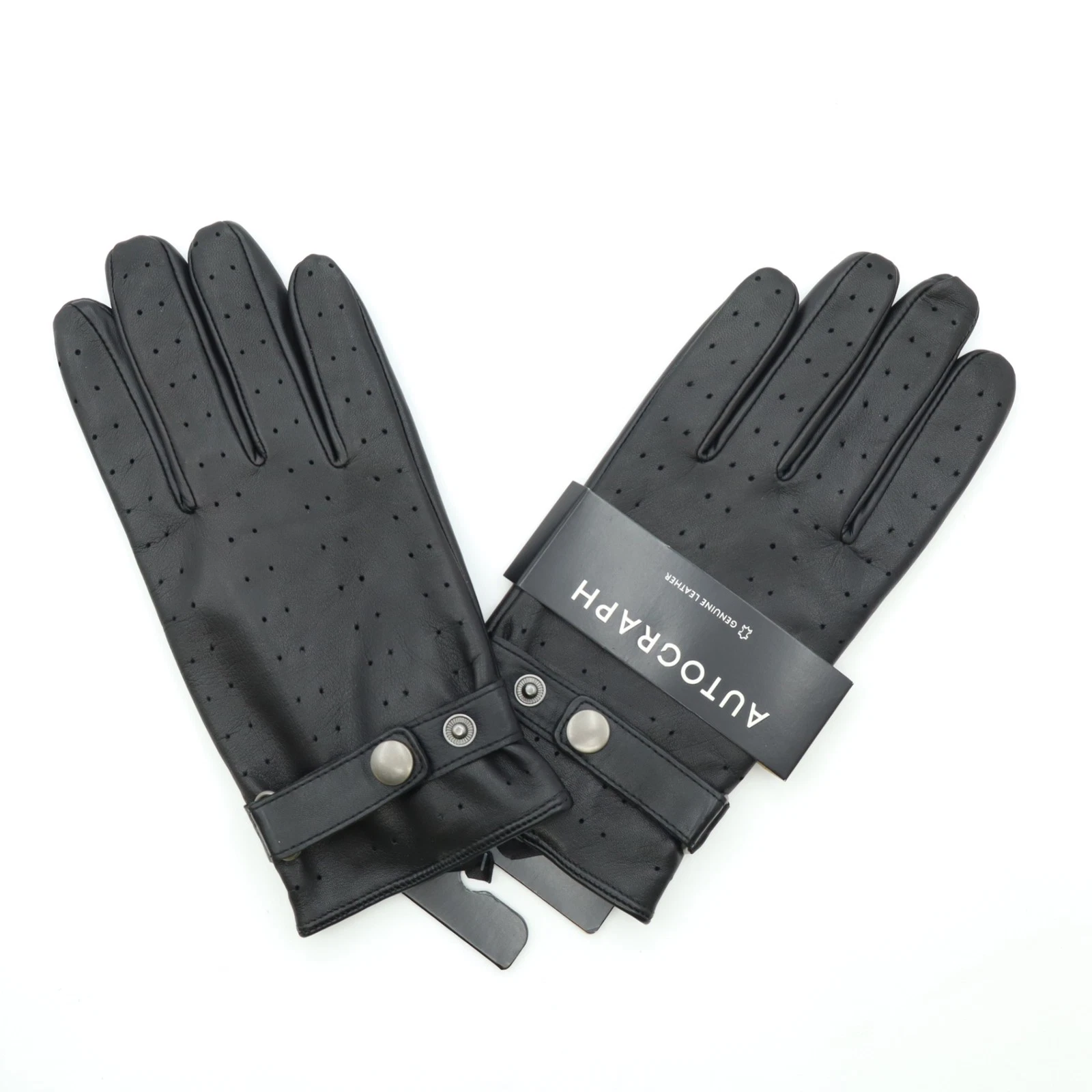 Autograph Men's Gloves Size S/M/L Black Leather Lined New