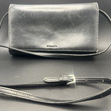 VTG COACH BLACK TRI FOLD WALLET CROSSBODY W ADJ STRAP