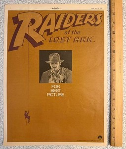 RAIDERS OF THE LOST ARK Variety Ad VINTAGE MINT RARE Academy Oscar Winner PROMO