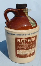 1957 Original Whiskey McCormick Platte Valley Corn 1/2 Pint Jug + Ozark Mnt. Dew
