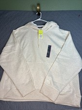 All in Motion 2XL Men  s Heather White Hoodie Zip Kangaroo Pocket